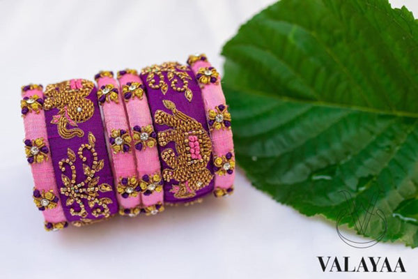 Elephant & Floral Design Bangle Sets