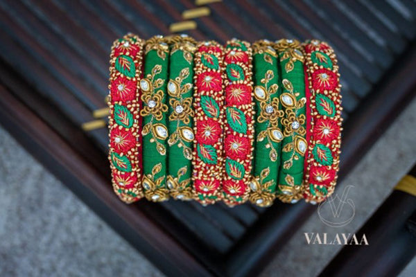 Leafy Gemstone Bangles