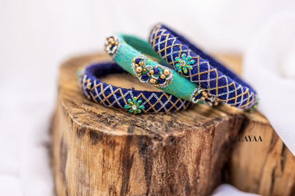 Silk And Floral Designed Bangle