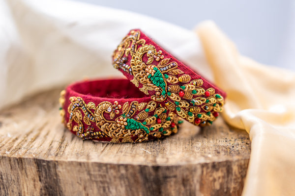 Scarlet Peacock Bangle