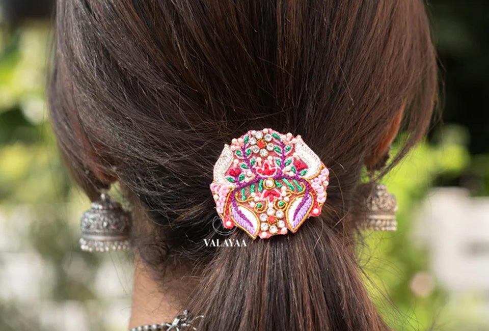 Thread Floral Hair Band