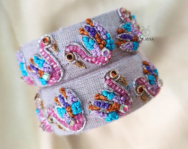 French knot swan bangle