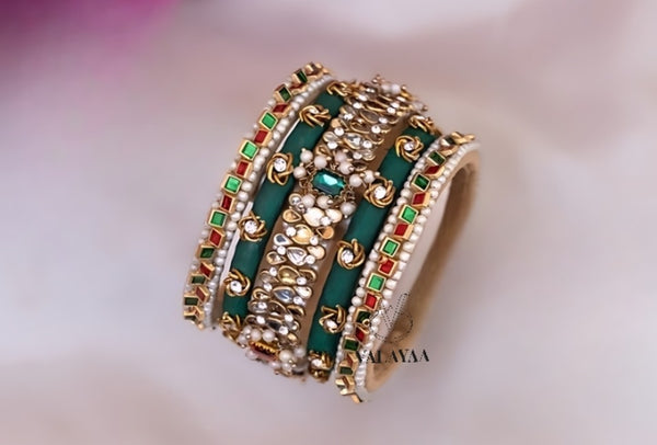 DROP KUNDAN BRIDAL BANGLE