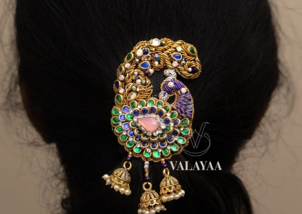 Peacock Blue & Green Stone Upin