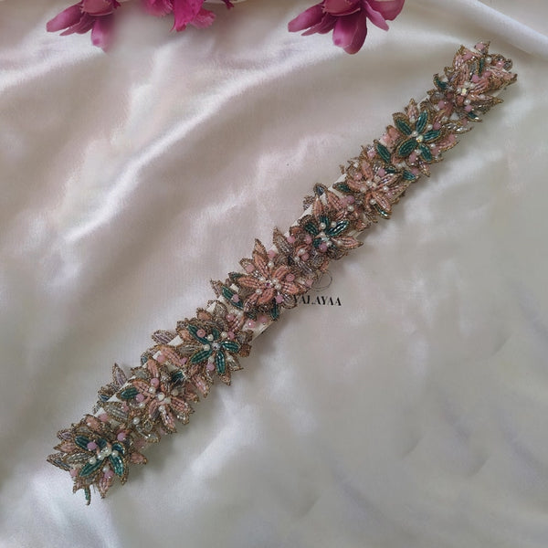 White 3D Floral designed Hip belt