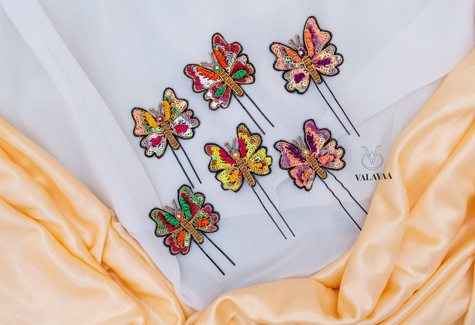 Radiant Sequins Work Butterfly Upin