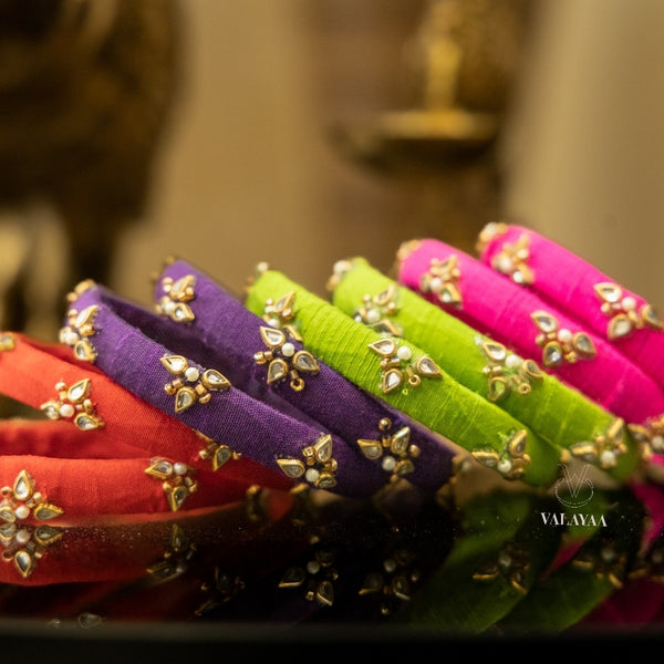 Elegant Bead Cascade Bangles