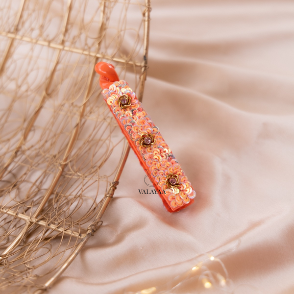 Orange sequins Banana clip