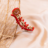 Red kundhan pearl Crocodile clip