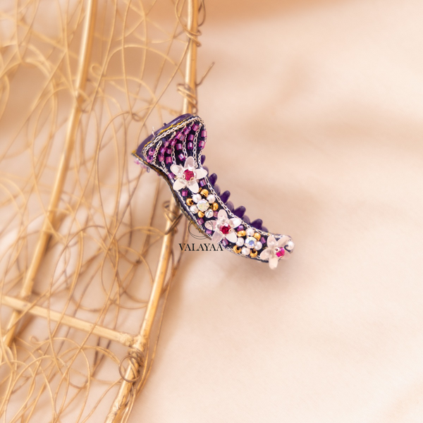 Violet floral Crocodile clip