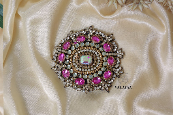 OVAL RHINESTONE ALLIGATOR CLIP